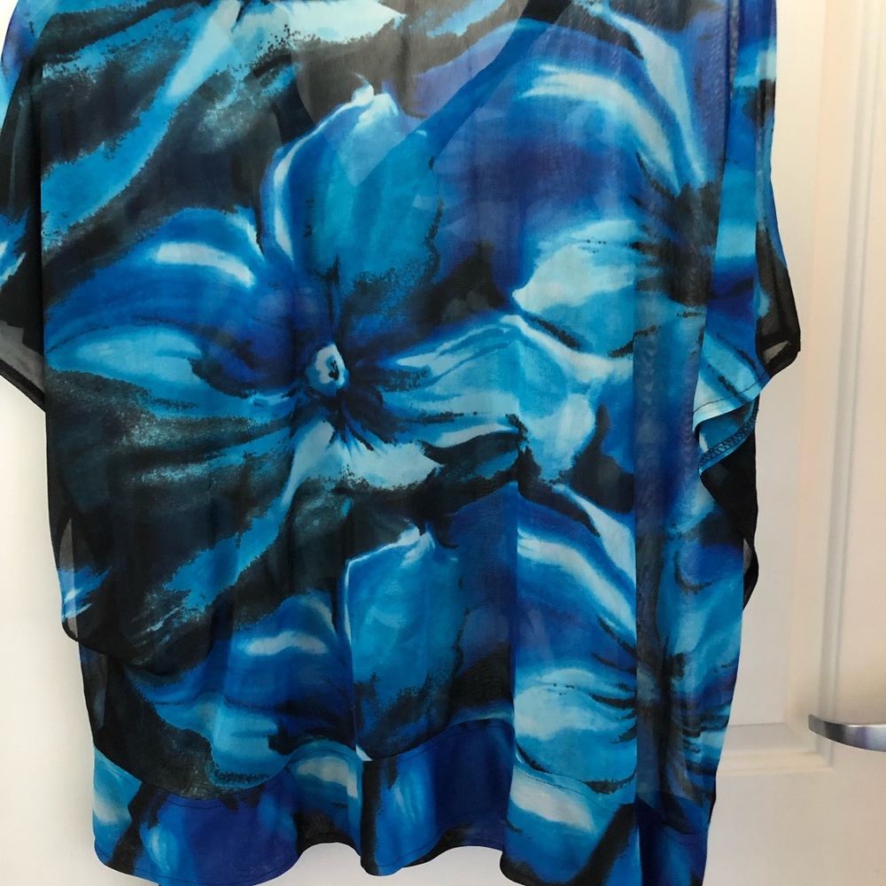 Summer sheer multi colored side tie top